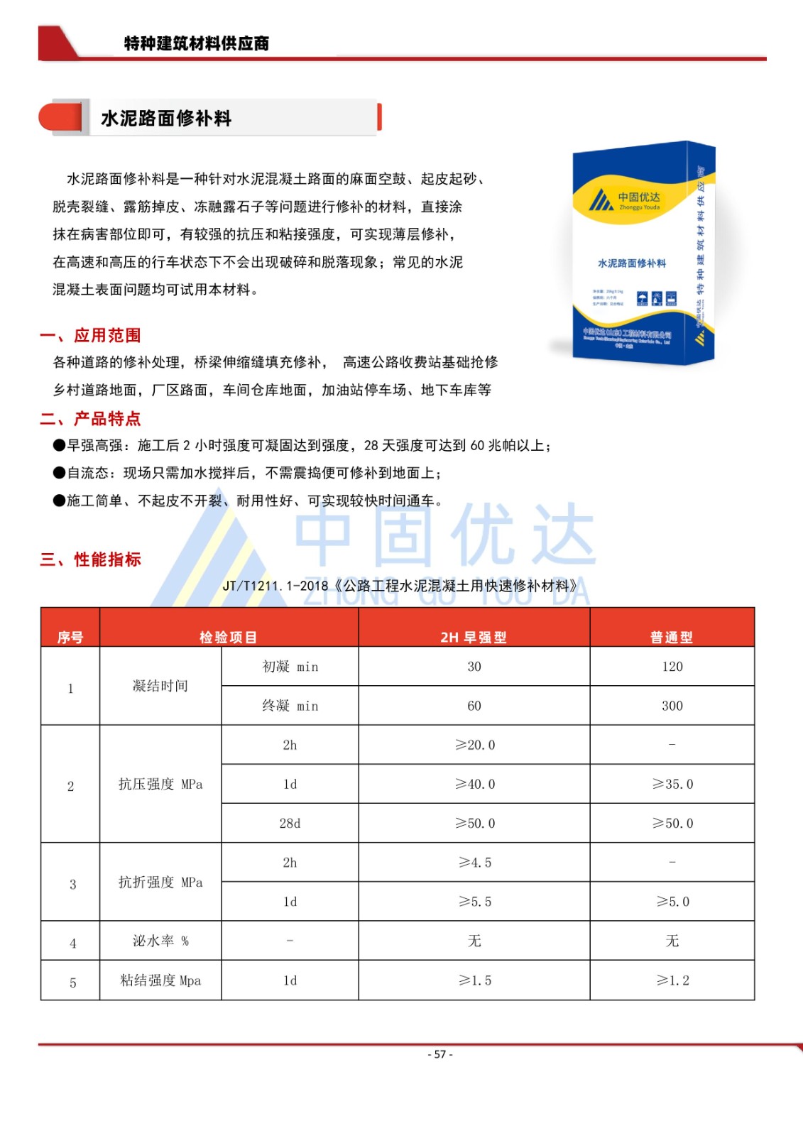 水泥路面修補料